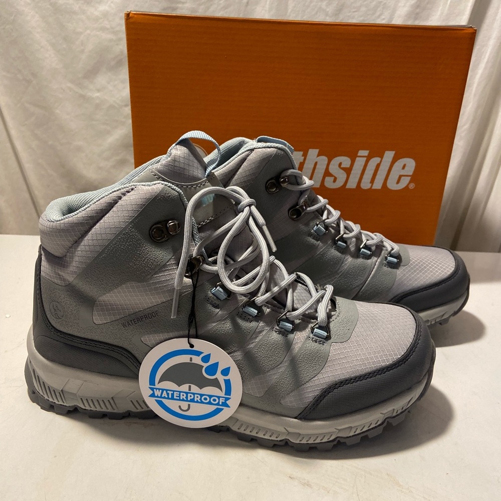 Northside Hargrove waterproof gray/aqua hiking boots lace-up  size 10 NIB